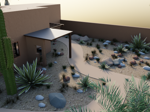 Contemporary desert home 3Dモデル