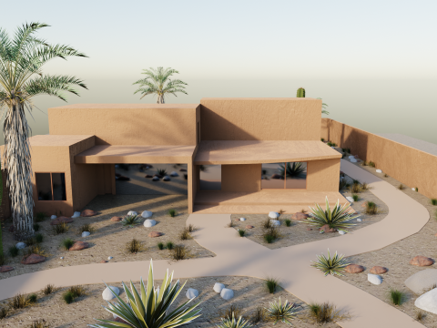 Contemporary desert home 3Dモデル