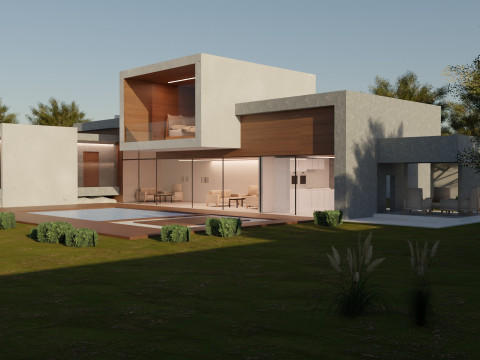 Modern Concrete House 3Dモデル