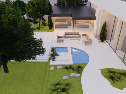 Game-Ready Modern Patio Scene 3D Model