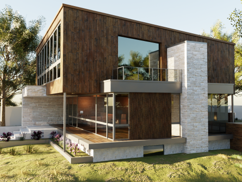 Game-Ready Modern 3D House 3Dモデル