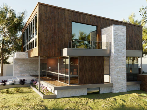 Game-Ready Modern 3D House 3D Model