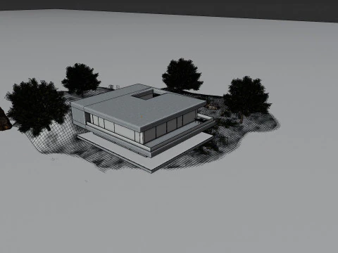 Retiro moderno na ilha pronto para jogos Modelo 3D