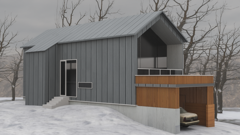 Game-Ready Cozy Cabin in the Snow 3D Model .c4d .max .obj .3ds .fbx .stl .blend