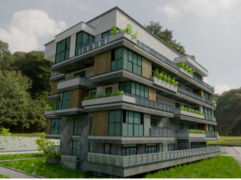Modern appartementencomplex 3D Model