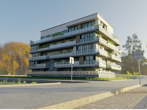 Modern Apartment Building 3D Модель