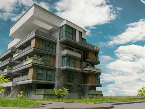 Modern Apartment Building 3D Модель