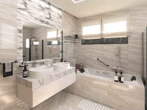 Modern Minimalist Bathroom 3D Scene - Ready to Render 3Dモデル