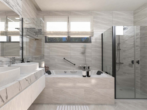 Modern Minimalist Bathroom 3D Scene - Ready to Render Model 3D