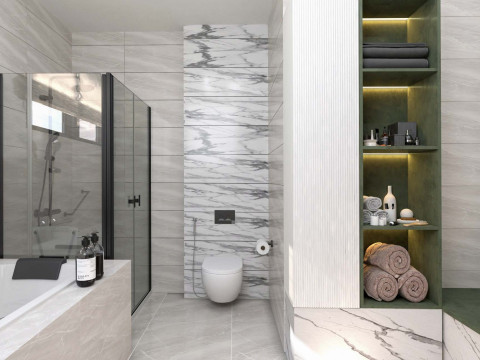 Modern Minimalist Bathroom 3D Scene - Ready to Render Model 3D
