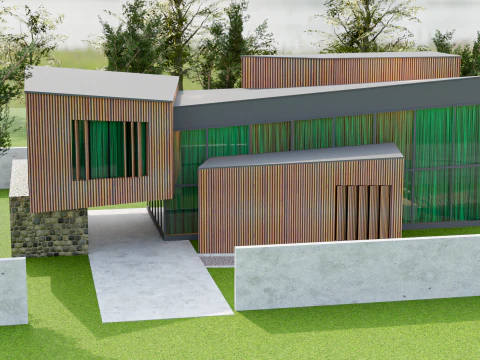 Game-Ready Modern Minimalist House 3D Model