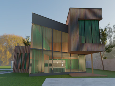 Game-Ready Modern Minimalist House 3D Model