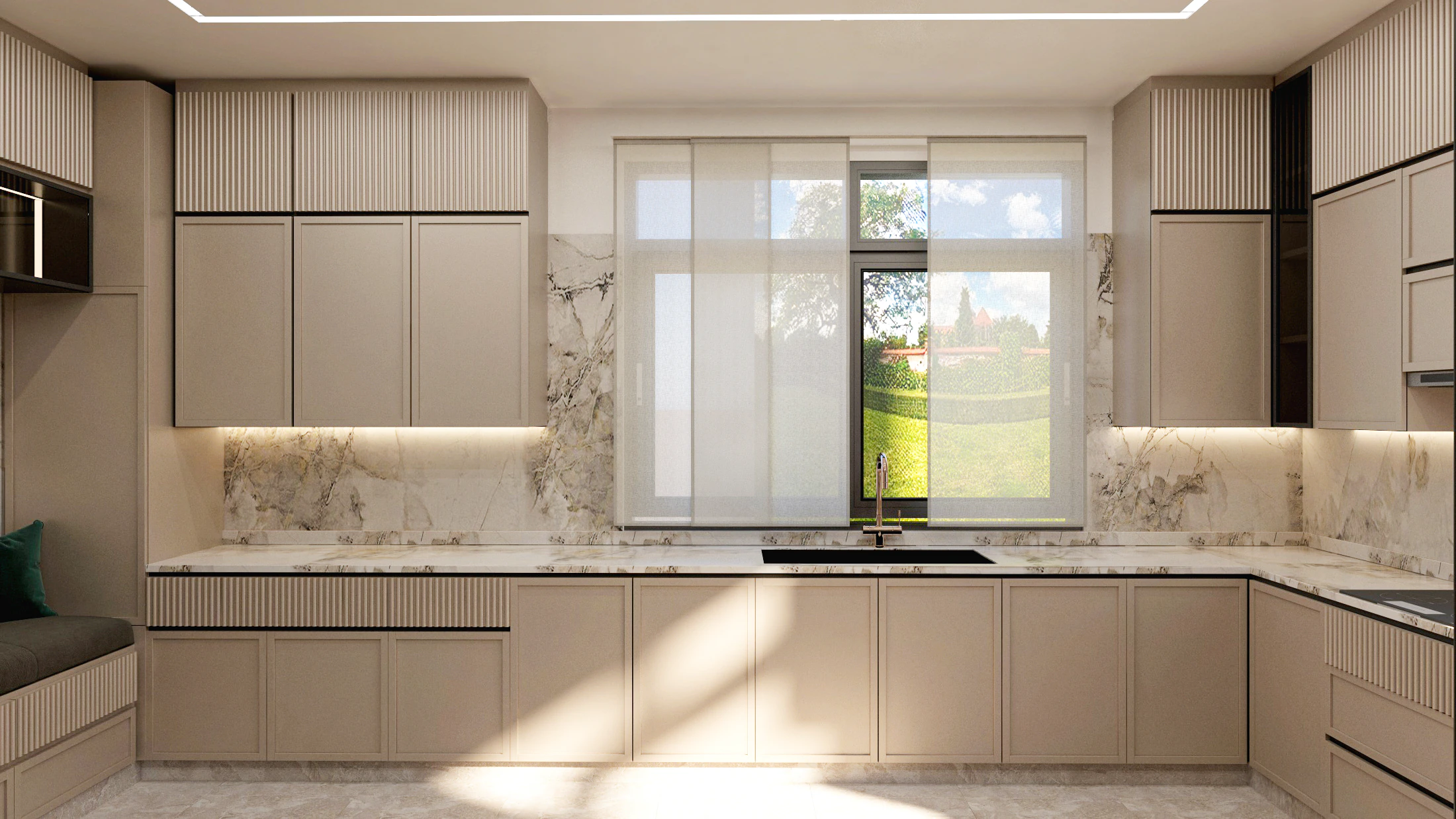 Modern Minimalist Kitchen scene 3D Model .c4d .max .obj .3ds .fbx .stl .blend 