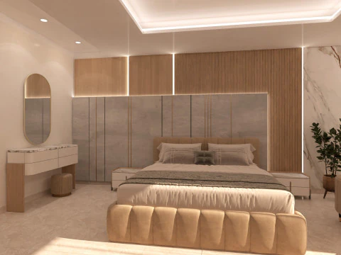 Quarto altamente detalhado com cena de vestir Modelo 3D