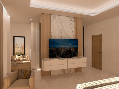 Highly detailed bedroom with dressing scene 3D Modell