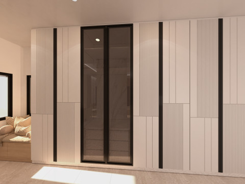 Highly detailed bedroom with dressing scene 3D Modell