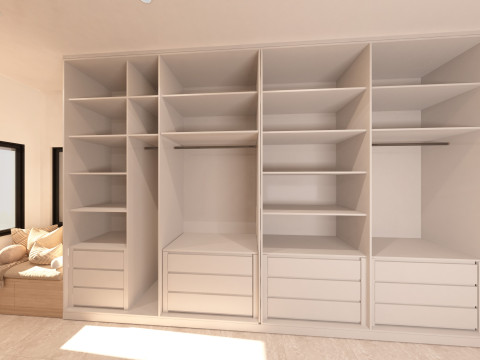 Highly detailed bedroom with dressing scene 3D Modell
