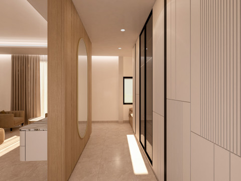 Highly detailed bedroom with dressing scene 3D Modell