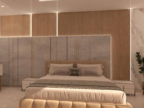 Highly detailed bedroom with dressing scene 3D Modell