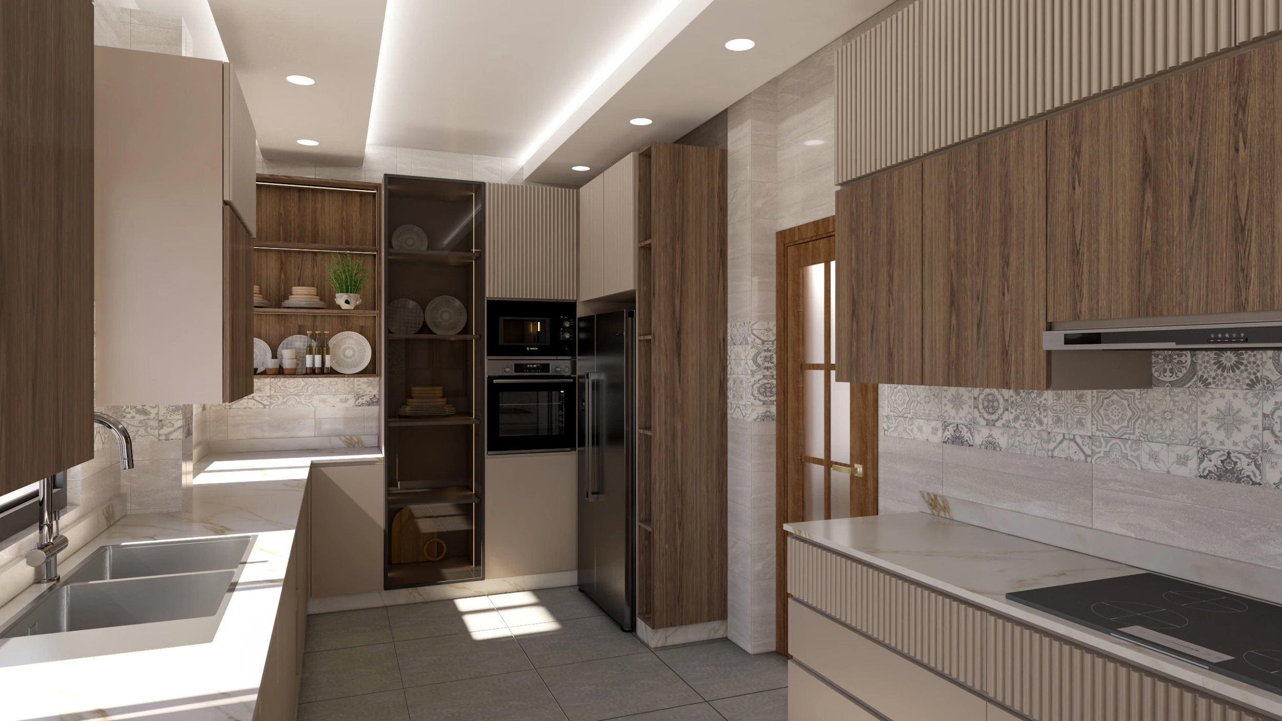 Modern Kitchen Scene 3D Model .c4d .max .obj .3ds .fbx .stl .blend 