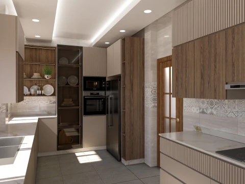 Moderne keukensc&egrave;ne 3D Model