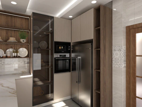 Modern Kitchen Scene 3D Model