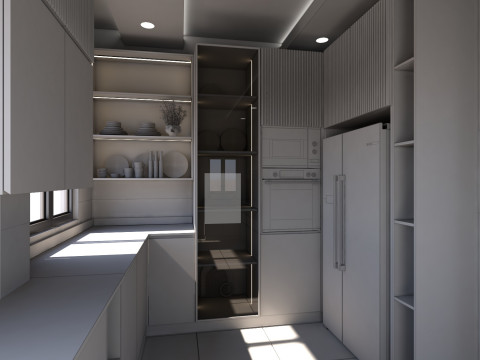 Modern Kitchen Scene 3D Model