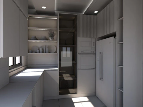 Modern Kitchen Scene 3D Model