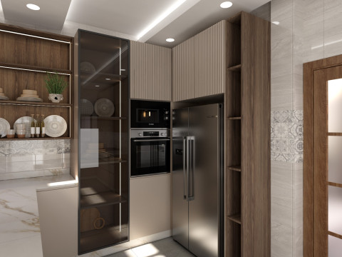 Modern Kitchen Scene 3D Model