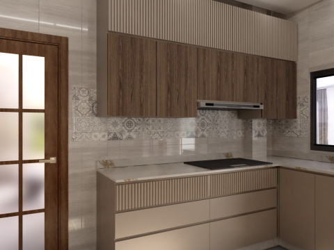 Modern Kitchen Scene 3D Model