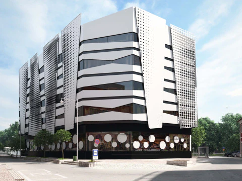 3D экстерьер коммерческого здания 3D Модель