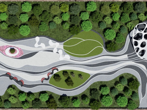 Modern City park 3D scene Modelo 3D