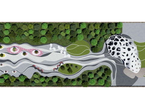 Modern City park 3D scene Modelo 3D