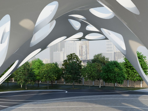 Modern City park 3D scene Modelo 3D