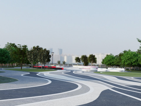 Modern City park 3D scene Modelo 3D