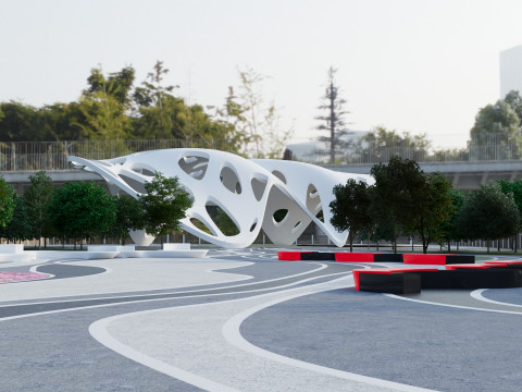 Modern City park 3D scene Modelo 3D