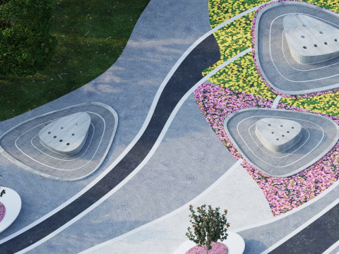 Modern City park 3D scene Modelo 3D
