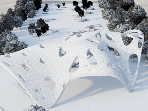Modern City park 3D scene Modelo 3D