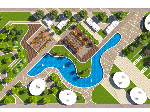 Modern Park and Recreation Area 3D 모델