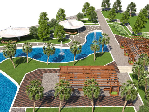 Modern Park and Recreation Area 3D Model