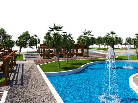 Modern Park and Recreation Area 3D Model