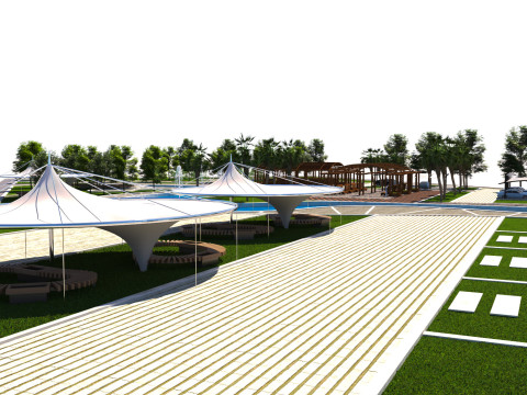 Modern Park and Recreation Area 3Dモデル