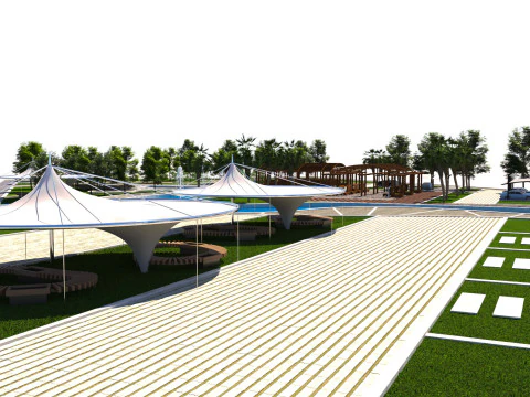 Modern Park and Recreation Area 3D Model