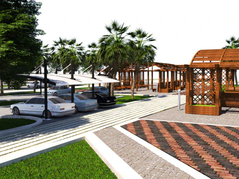 Modern Park and Recreation Area 3D Model