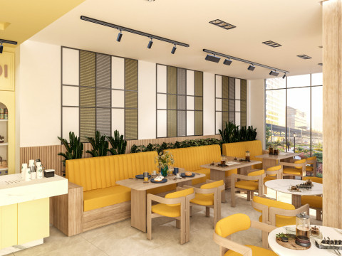 Modern Coffee Shop Bakery 3D Model