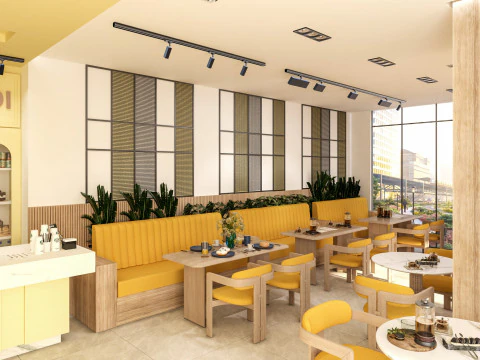 Panetteria moderna della caffetteria Modello 3D