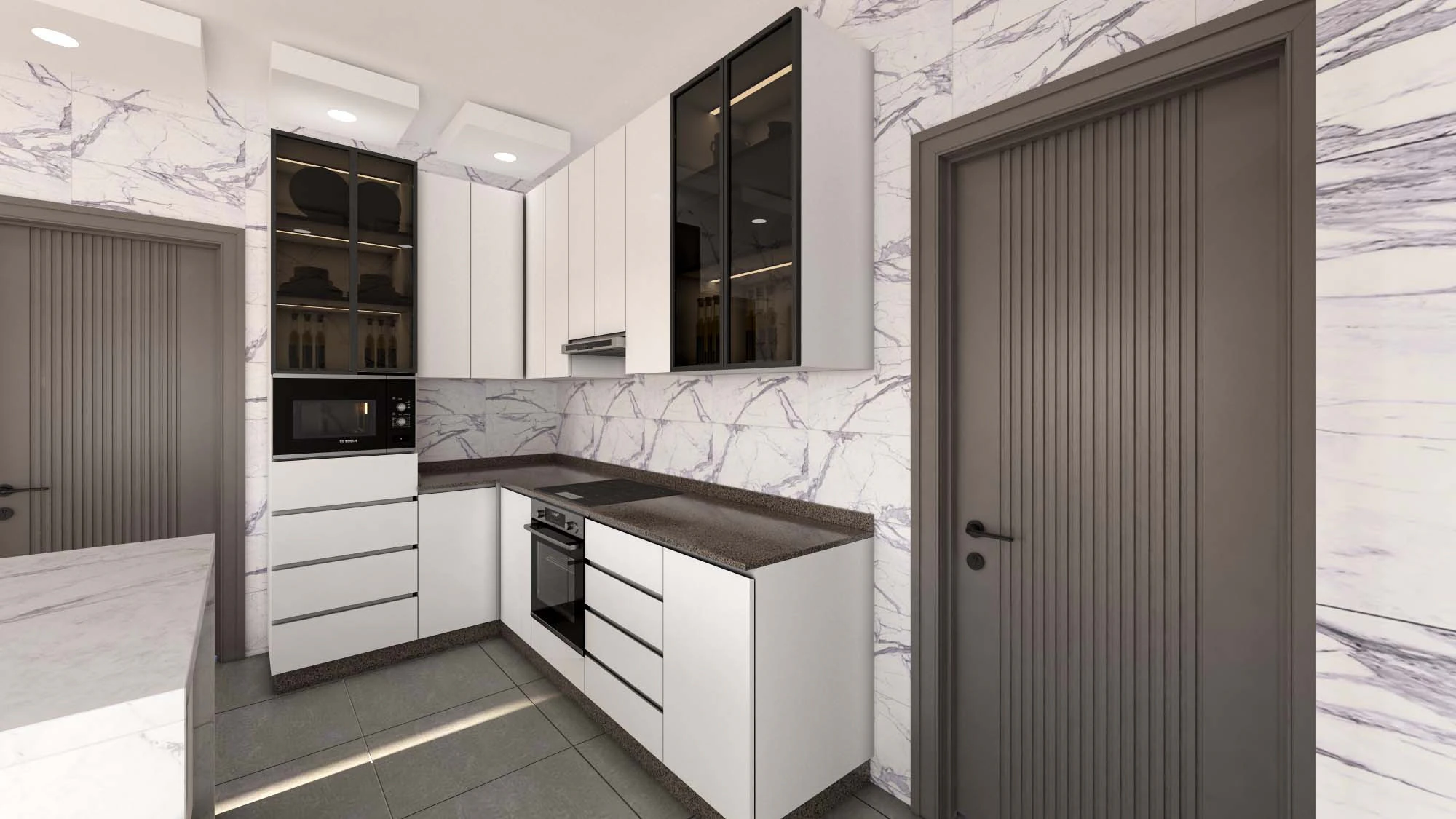 Modern Kitchen with Island 3D Model .c4d .max .obj .3ds .fbx .stl .blend