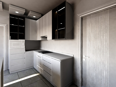 Modern Kitchen with Island 3D Model