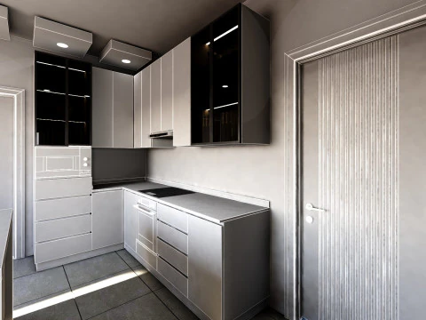 Modern Kitchen with Island 3D Model