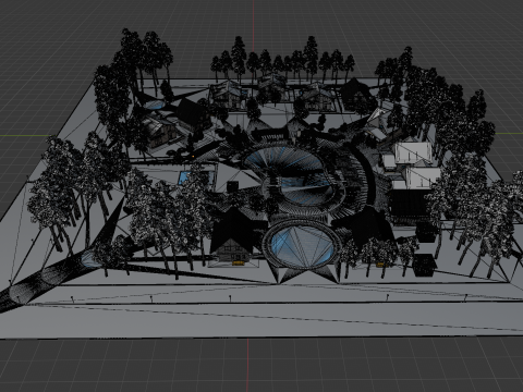 Luxurious Forest Resort Village - High-Detail Modelo 3D